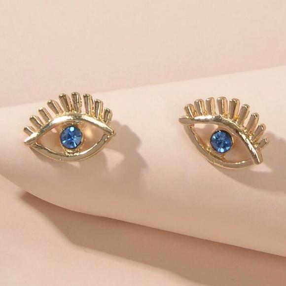 Jewelry - ❤️ FREE Evil Eye Boho Modern Rhinestone Peasant Hipster Hippie Art Deco Earrings